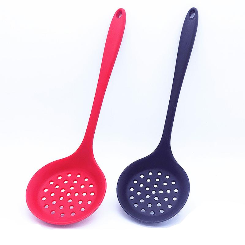 Long Handle Silicone Colander Non-Stick Cooking Strainer Heat Resistant Filter Spoon Mesh Skimmer Oil Mesh Colander Kitchen Tool