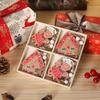 1Set of Christmas Decorations Sigong Grid 12PCS Wooden Gingerbread Man Christmas Tree Pendant Cartoon Couple Doll Pendant