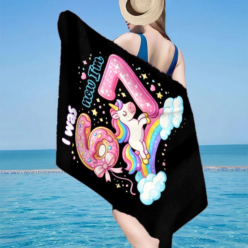 Energy Number 67 Design Microfiber Beach Towel, Lightweight And Quick-Dry, for Summer Travel, Beach Essential, Swimming Pool