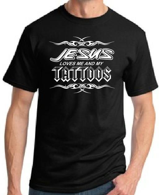 Tattoo Jesus t-shirt fun God apparel Christian 4 colors to choose from New Jesus XL