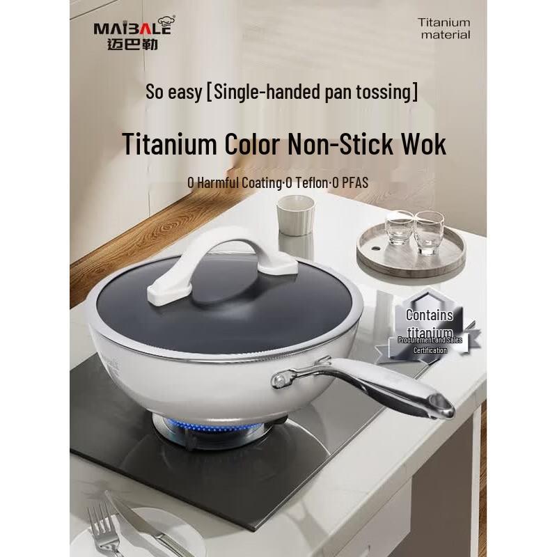 Mayballer Titanium Ceramic Non-Stick Wok