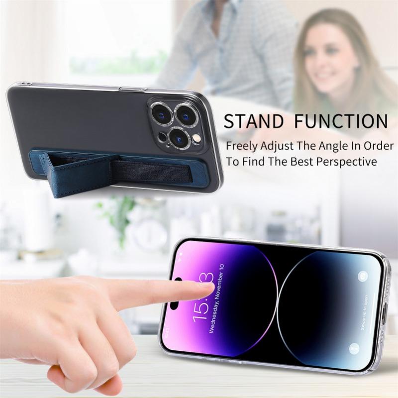 Suitable for Mobile Phone Holder Adhesive Wrist Strap Elastic Telescopic Portable Desktop Holder Simple Solid Color Lazy Holder