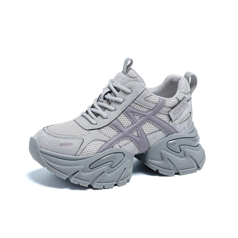 Shoes women s new autumn shoes mesh breathable sports platform casual shoes women s retro splicing 34