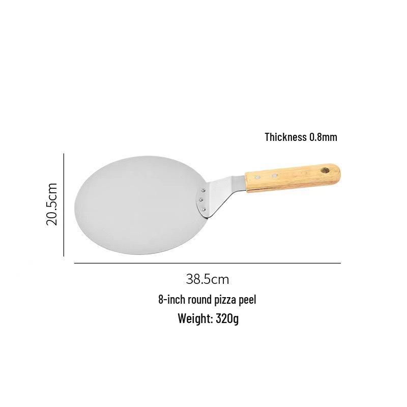 Stainless Steel Pizza Peel with Wooden Handle - Kitchen Baking Tool