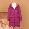 Fattened Plus Size Thickened Down Jacket Women's Medium and Long White Duck Down, Light and Thin Hooded Jacket, Take-off Cap