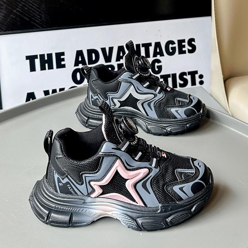 

Girls sports shoes 2025 spring and autumn new fashionable breathable mesh children s single shoes autumn soft-soled medium and older children s shoes 31