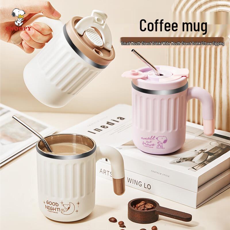 Snoopy Stainless Steel Coffee Tumbler with Straw