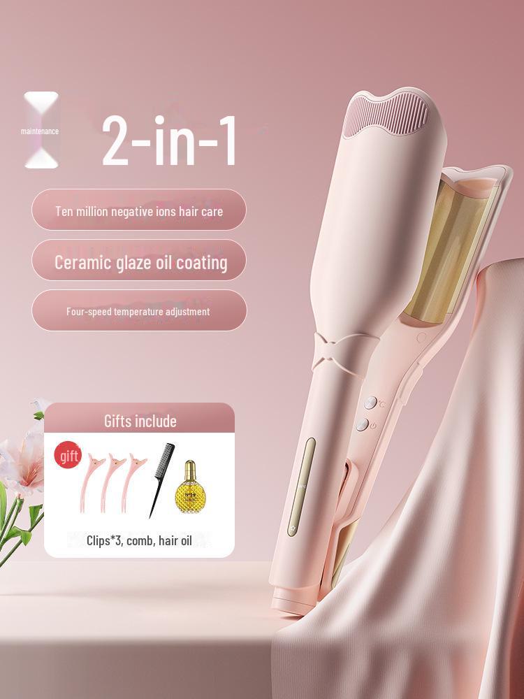 

«Плойка для завивки яєчного рулету 28 мм для пухнастих водяних хвиль і локонів» 28mm Negative ions + hair care essential oil