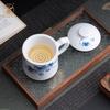 Jingdezhen Hand-Painted Blue & White Ceramic Tea Infuser Cup