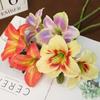 Two Head Silk Orchid Artificial Flower Bouquet with Bendable Stems for Wedding