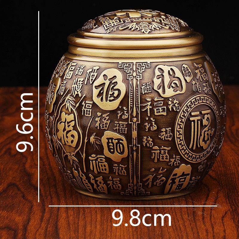 

Латунная новая банка для чая Baifu с крышкой, чайный набор для чайной церемонии, настольное украшение, банка для хранения Фуцзы, рог изобилия, гостиная