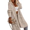 2023 Fall/Winter Women's Solid Hooded Wool Cardigan