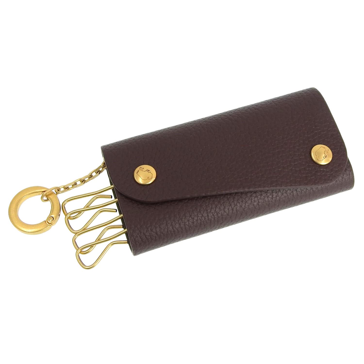 

Ключниця з кільцем для ключів Шкіра Натуральна шкіра Бренд 4 Тримач для ключів Шкіра Натуральна шкіра SKH090 PI0005 Унісекс IL BISONTE [IL BISONTE] Чоловіча (СИГАРА