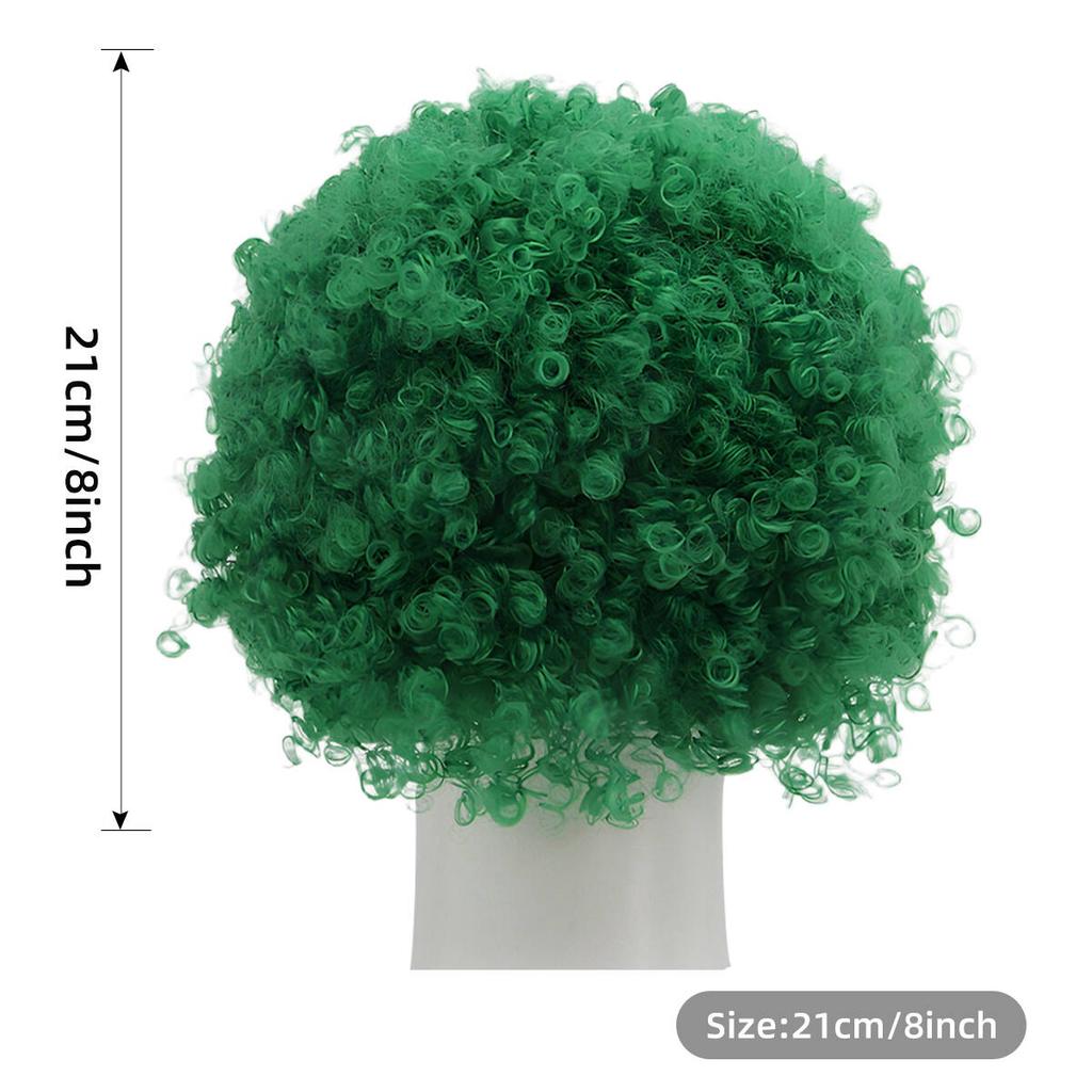 Vibrant Bright Green Fluffy Thick Spiral Curly Synthetic Wig Party Cosplay Stage Vibrant Personality