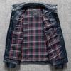 Calf Leather Head Layer Genuine Leather Lapel Short Denim Leather Jacket Men's Leather Jacket Motorcycle Large Size Jacket