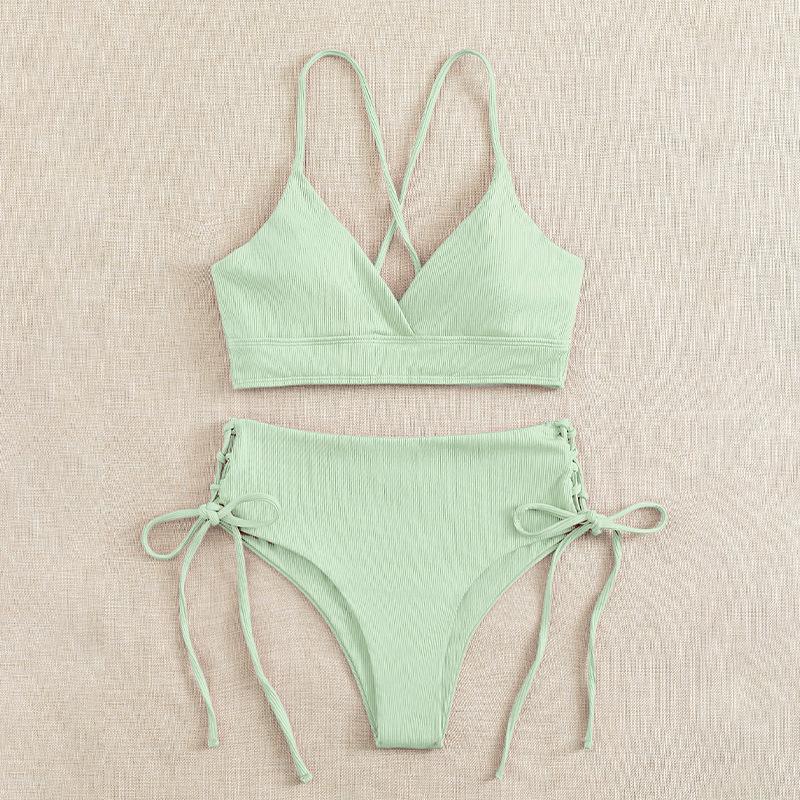 2025 European American Lace-up Bikini: High-End Women's Split Swimsuit, Sexy and Stylish Swimwear.