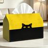 The 2D Flat Probe Black Cat Tissue Box Features Smooth Paper Dispensing, a Stylish Appearance, and Dual-purpose Functionality As Both a Desktop Decora