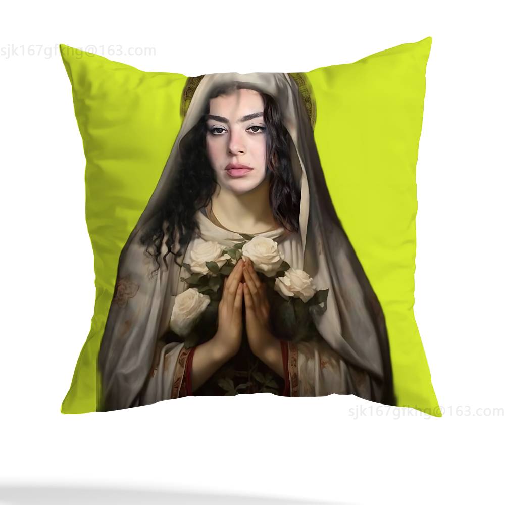 Poszewka na poduszkę z wizerunkiem piosenkarki Charli Xcx, w stylu casual, odpowiednia do dekoracji domu (z wyłączeniem rdzenia poduszki)