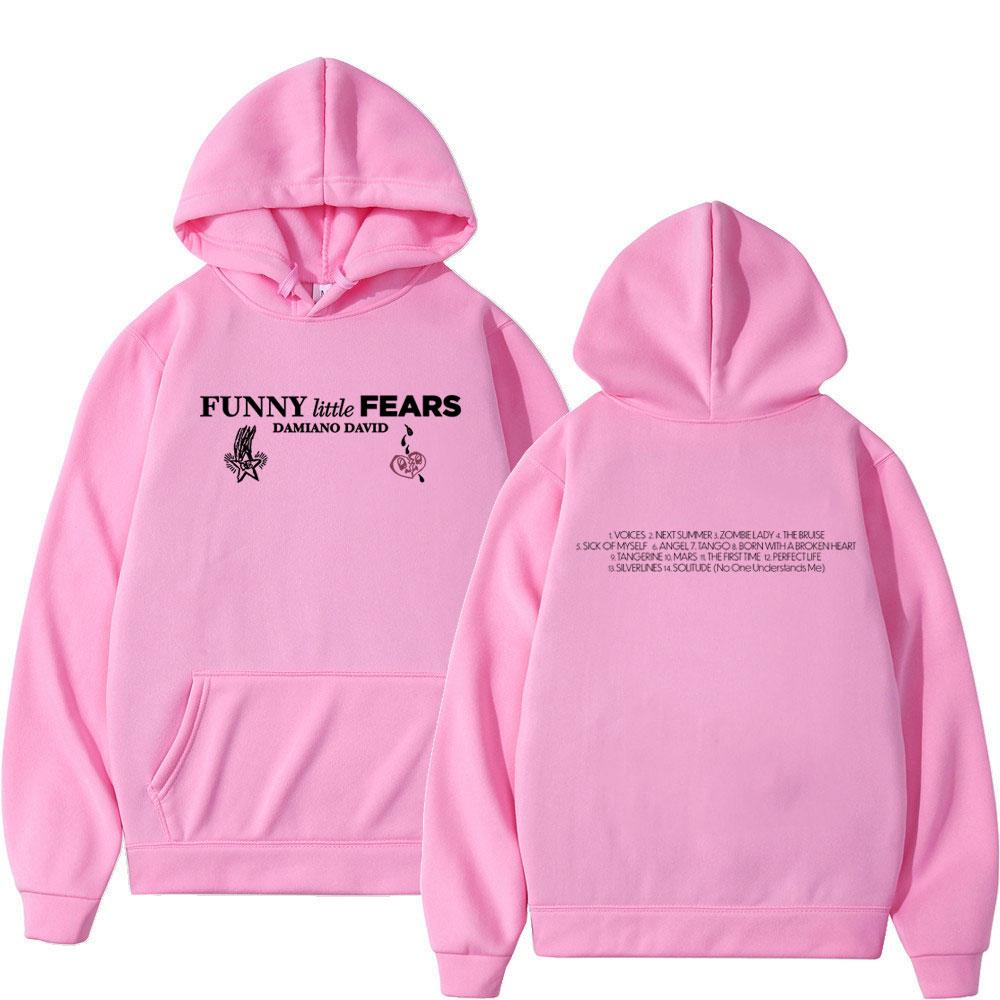 Funny Little Fears Album Damiano David World Tour 2025 Harajuku Hoodie Unisex Hip-hop Pullove Winter Casual Hooded Sweatshirts