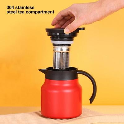 Tea Pot Large Capacity Leakproof Insulated Stainless Kettle Thermal Steel Stewed Coffee with Filter