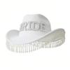 Roll Brims Cowboy Hat for Bride Bridesmaids Elegant Tassels Bead Cowgirl Hat Theme Party Costume Halloween Dress Up Hat