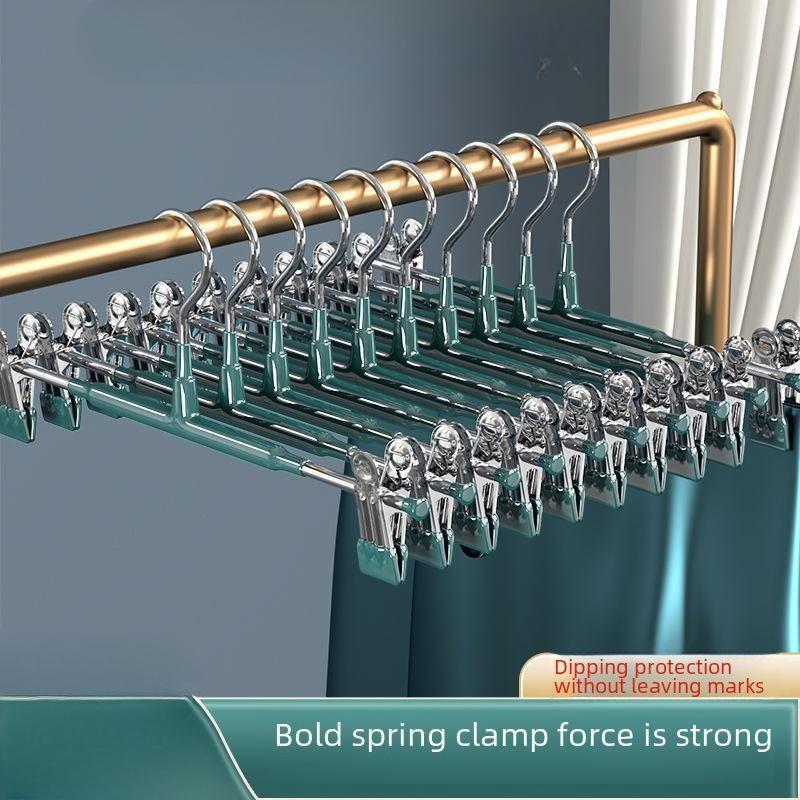 1 Pezzo Clip per Bastone Acciaio Inossidabile Clip per Armadio Pantaloni Molletta Antiscivolo Pinza per Pantaloni Appendiabiti per Gonna
