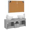 Bathroom Cabinet Set 4 Pcs Grey Sonoma Wood Based Material