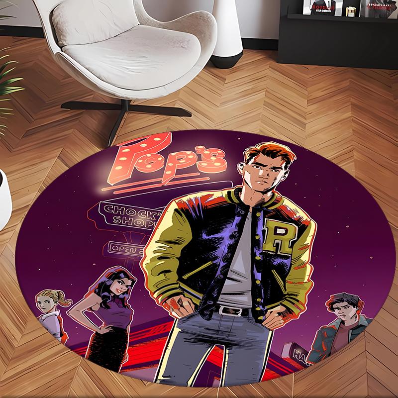 Archie Comics (5) Runder Büroteppich Dekorativer Bodenteppich für Büro Schlafzimmer Wohnzimmer und Wohnbereich