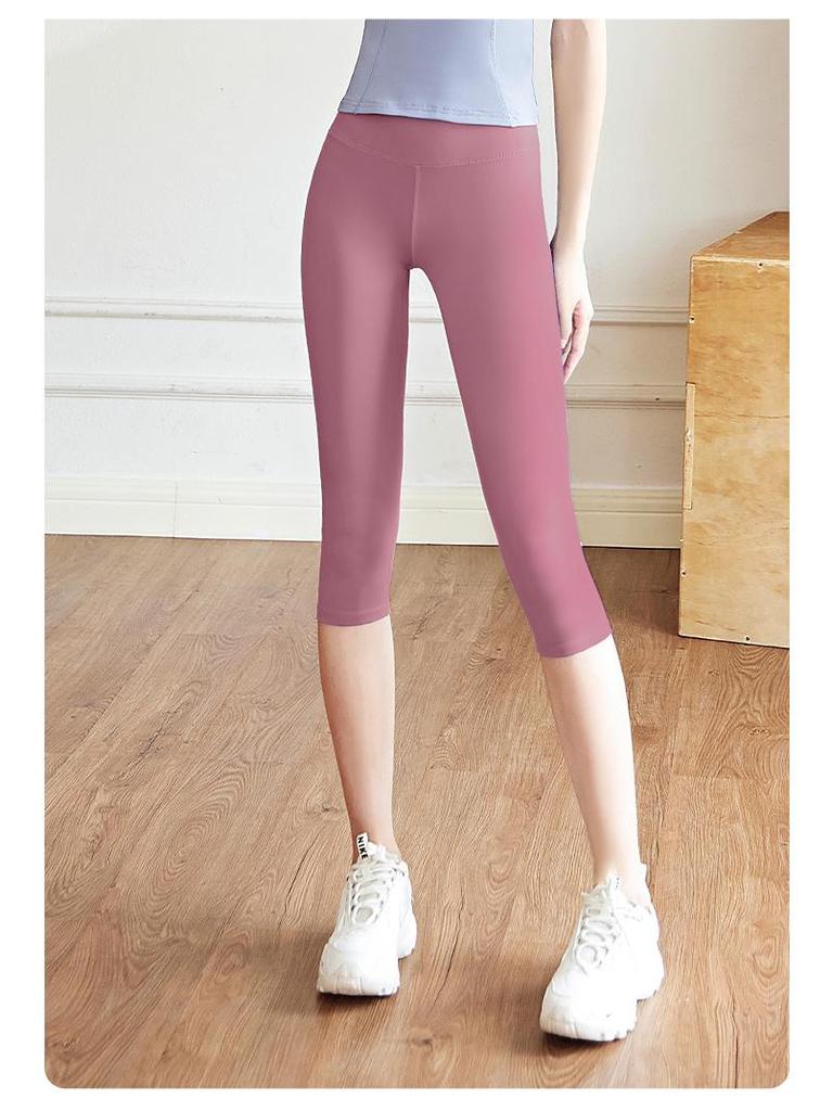 Juyitang 7-Punkt-Yoga-Hüftshorts für Damen mit hoher Taille – elastische Fitness-Strumpfhose