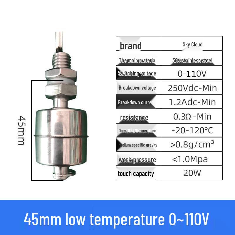 

Датчик уровня воды с одним поплаввком из нержавеющей стали, контроллер аварийной сигнализации