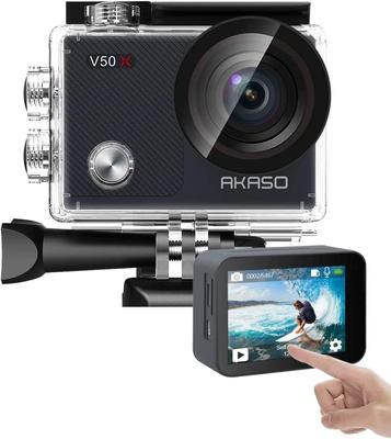 AKASO Actionkamera 4K30fps 20MP Ny Udgave Billedstabilisering WiFi-kompatibel Lille Action 40M Vandtæt Touchskærm Type HDMI-udgang