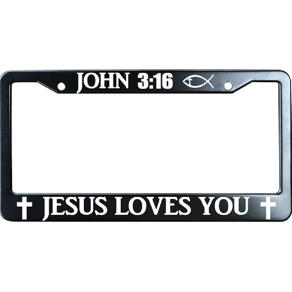 Do You Follow Jesus This Close? Matte Black Stainless Steel License Plate Frame For Christian, Jesus/God Auto Car Tag Frame, Heavy Duty License Plate