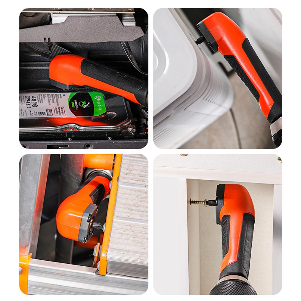 90 Degree Extension Driver Right Angle Attachment 1/4" Reversing Corner Changer Ratchet Screwdriver Adjustable Power Driver Tool