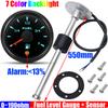 Auto Car 2"52mm Fuel Level Gauge with Warning 0-190ohm Fuel Level Sensor 100-600mm Oil Meter Indicator 7 Color for Marine Boat