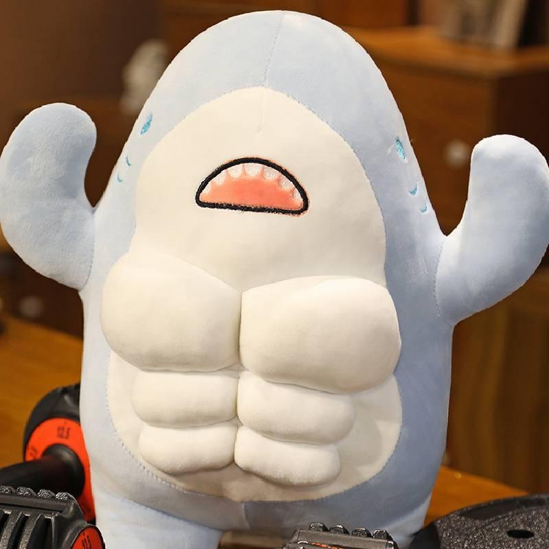 Shark Muscle Plush Stuffed Toy Animal Doll Room Decoration Kid Birthday Gifts
