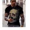 Skeleton 3D Print T-shirt Round Neck Short Sleeved T-shirt Top High Street Unisex Style