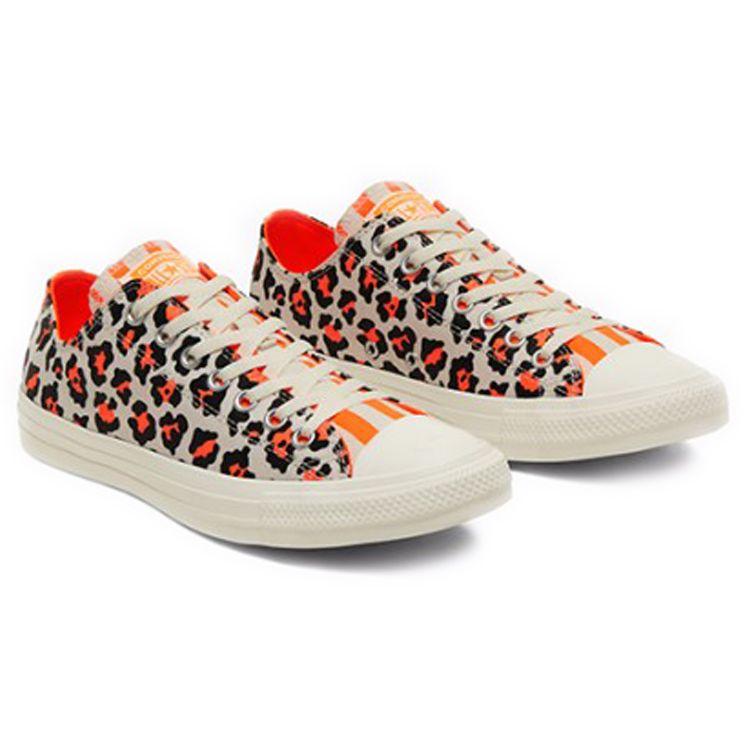 Converse All Star Comfortable Versatile Low Top Canvas Shoes Unisex Sneakers Leopard 167631C