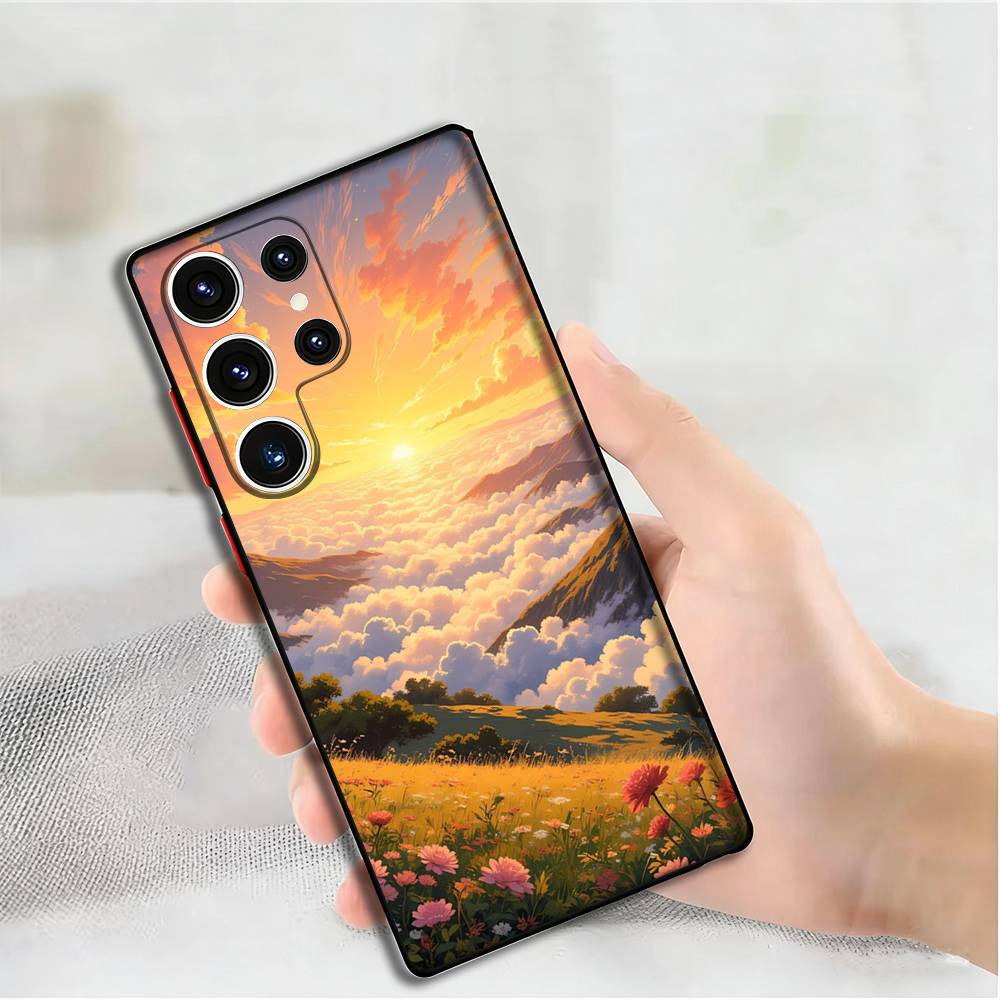 Beautiful Sunshine Clouds Phone Case For Samsung S24,25,23,22,21,20 Plus Ultra 5G Lite Shockproof Cover