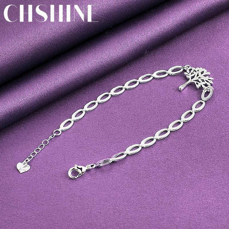 CHSHINE 925 Sterling Silver Tree of Life Bracelet For Women Fashion Charm Wedding Party Jewelry