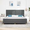 Bed Frame with Headboard Dark Gray 200 X 200 Cm Fabric