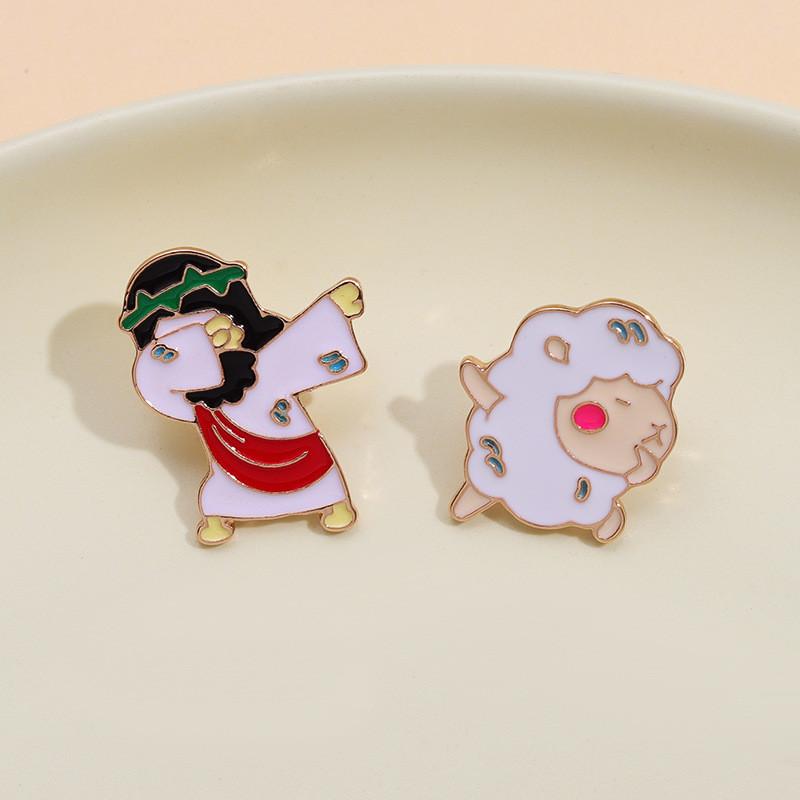 Cartoon Sheep Adorable Brooch Metal Badge For Cute Fashionable Accessory