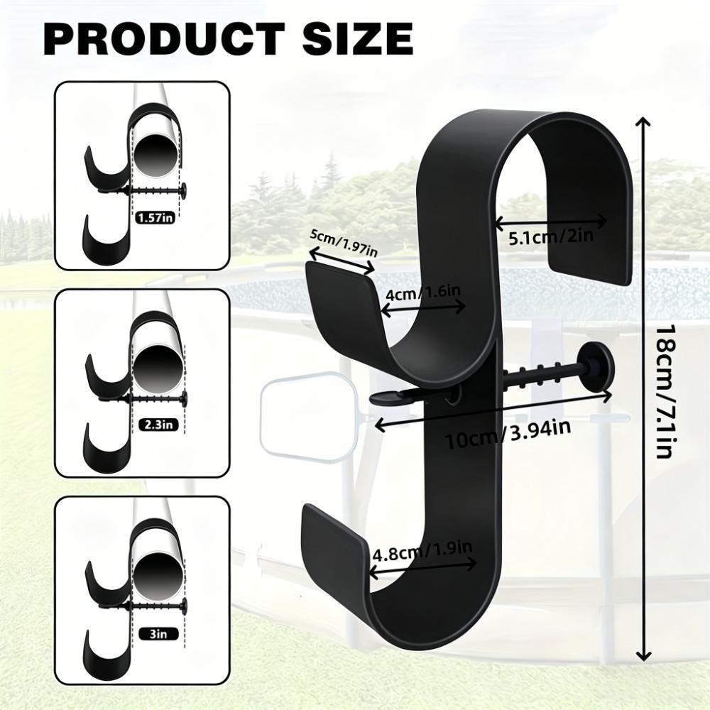 2 Soportes Ajustables para Poste de Piscina - Plástico Duradero, Perfectos para Piscinas Elevadas, Incluye Accesorios de Red para Piscina y Gancho para Cepillo, Accesorios para Piscina