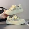 Thick-soled 22 new spring low-top sports shoes students ugly cute height-increasing bread shoes
