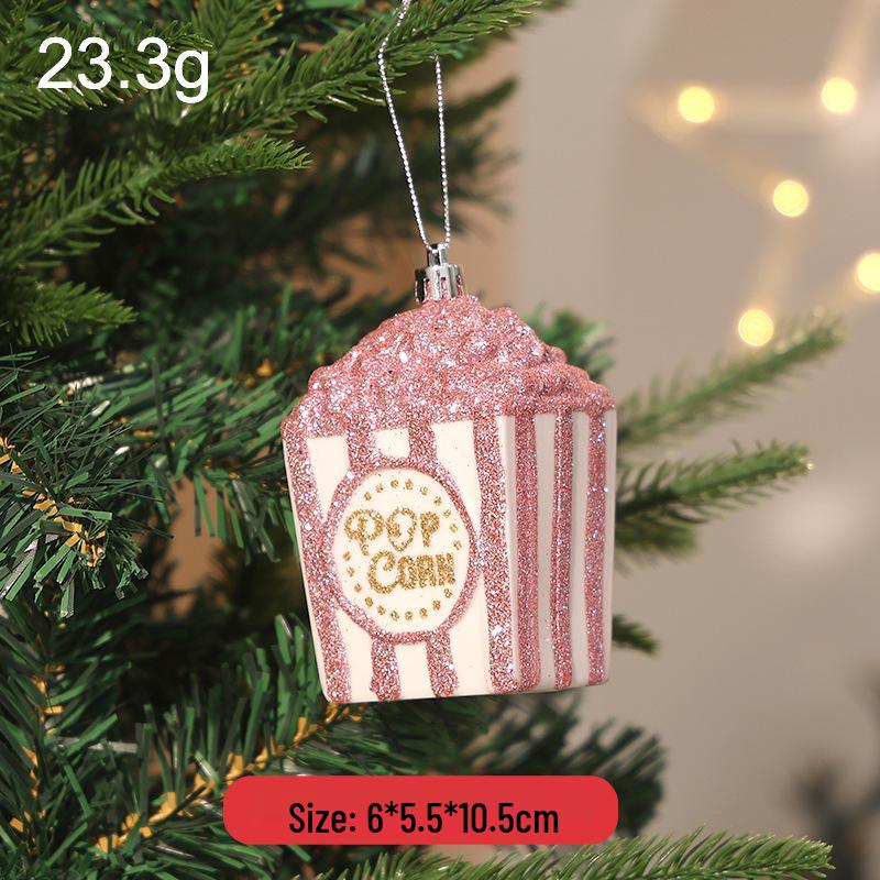 Pink Cartoon Christmas Tree Ornament with Glitter Sequins - Ins Style