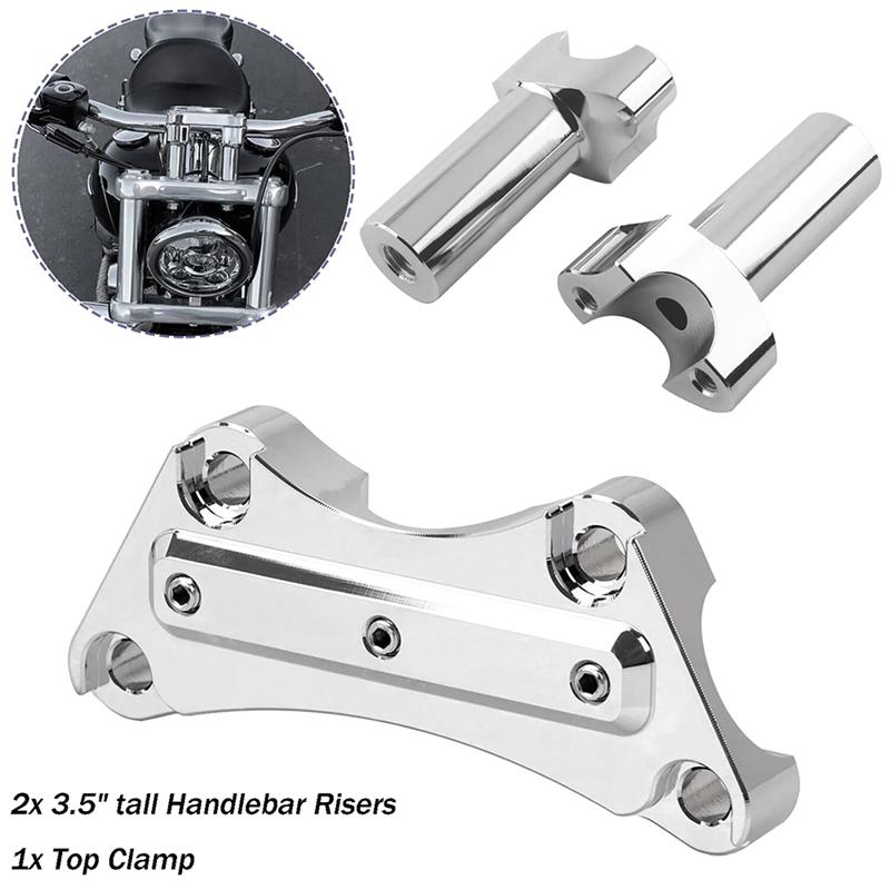3.5Inch Straight Handlebar Riser Top Clamp For 1Inch Bar Dyna Sportster Softail