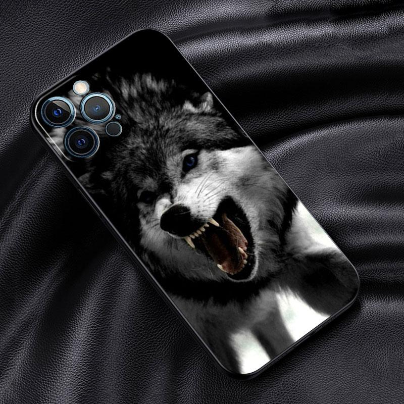 Wolf Tier Cool Tiger Hülle Für Apple iPhone 11 13 14 12 Pro Max 7 8 XR X 6 5 5S SE 2022 13ProMax Schwarzes Silikon Handy Hülle