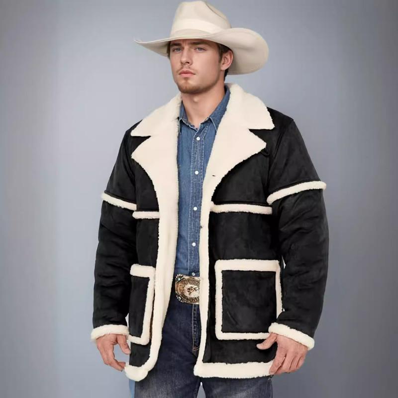 Men's Fleece Jacket Jacket Thickened Autumn and Winter British Style Lapel