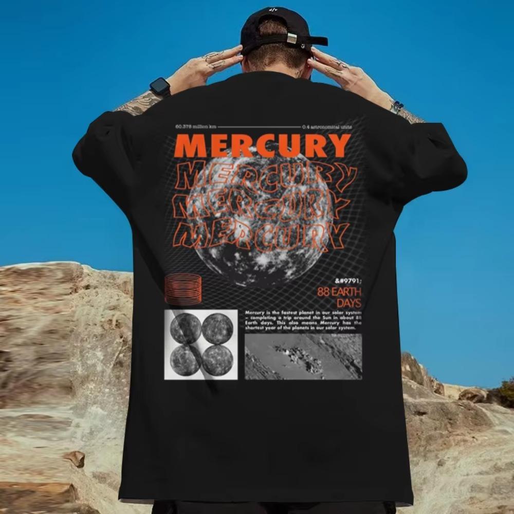 2024 New Men Casual T-Shirt 3d Planet Print Short Sleeve T-Shirt For Men Street Hip Hop Tees Oversized Loose T-Shirt Trendy Tops