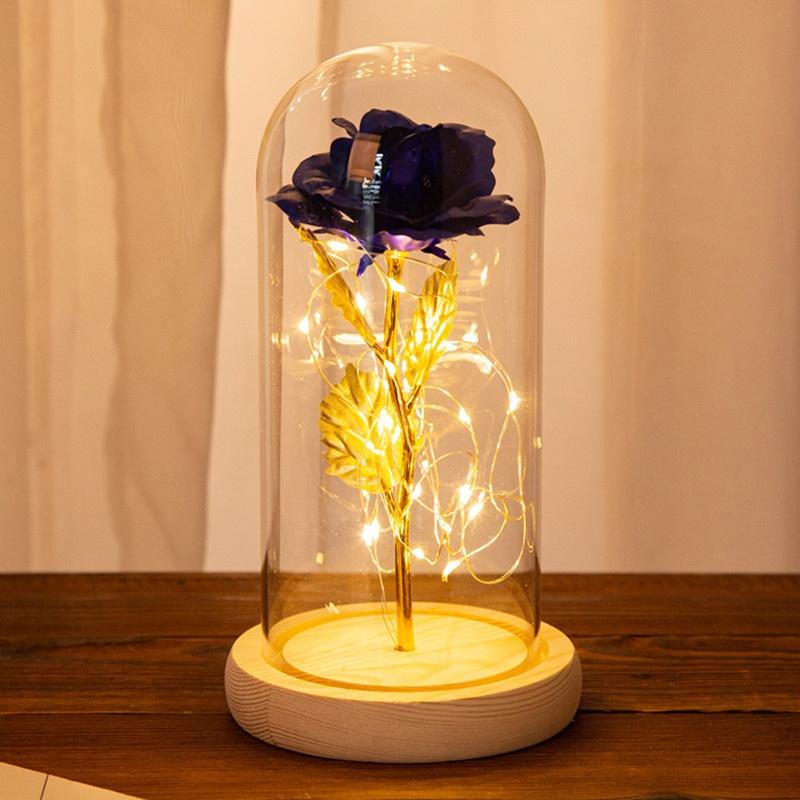 Romantive Eternal Rose LED Light Rose In Glass Dome For Valentine's Day Mother's Or Christmas Day Gift