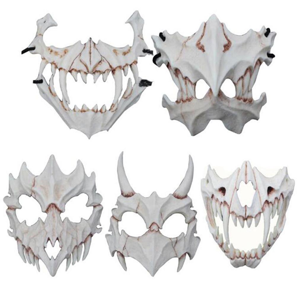 Halloween Latex Maske Skelett Halbmaske Unisex Halloween Tier-Thema Party Cosplay Maske